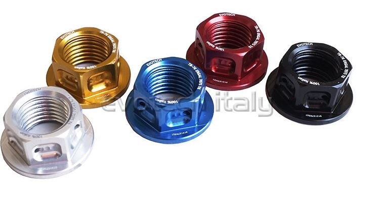 EVOTECH エボテック Ergal Nut M14X1，5 (Rear Wheel， Swingarm) ， Black その他ホイールオプション・補修部品 ホイール関連 足回り