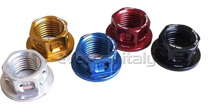 EVOTECH エボテック Ergal Nut M14X1，5 (Rear Wheel， Swingarm) ， Blue その他ホイールオプション・補修部品 ホイール関連 足回り