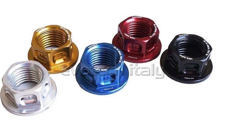 EVOTECH エボテック Ergal Nut M14X1，5 (Rear Wheel， Swingarm) ， Silver その他ホイールオプション・補修部品 ホイール関連 足回り