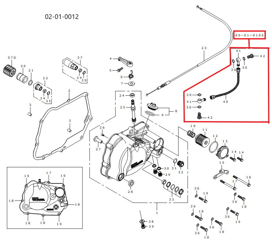 其它 - SP武川 SPタケガワ 【補修部品】オイルホースセット/02-01-0012用 オイルクーラー 冷却関連 エンジン