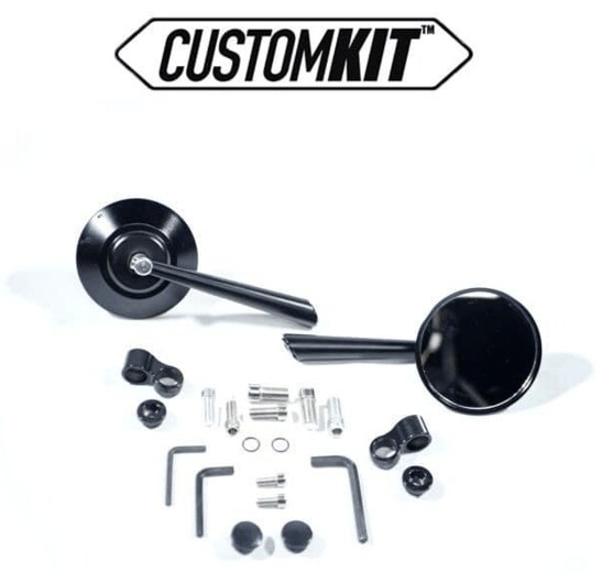CustomKit カスタムキット Round Mirror White Glass ミラー ハンドル
