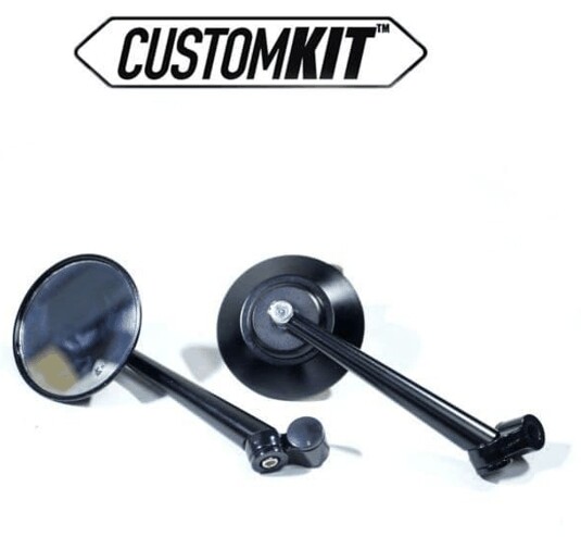 CustomKit カスタムキット Round Mirror White Glass ミラー ハンドル 2