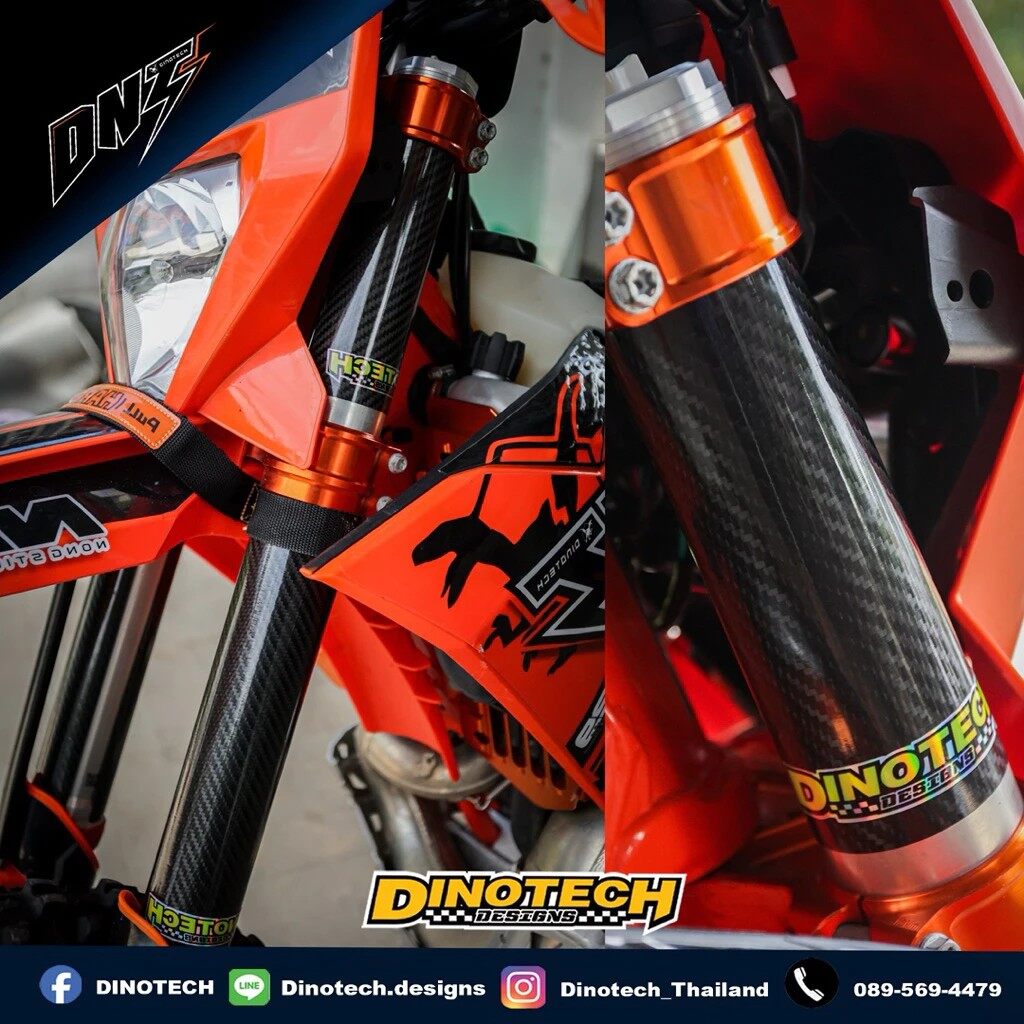 DINOTECH ダイノテック Carbon Fiber Fork Guards for KTM HUSQVARNA GASGAS BETA SHERCO CRF KLX WR フォークガード 外装