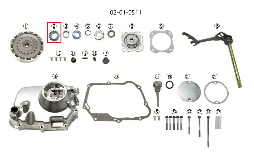 SP武川 SPタケガワ 【補修部品】プライマリードライブギア16T モンキー HONDA ホンダ クラッチキット 駆動系