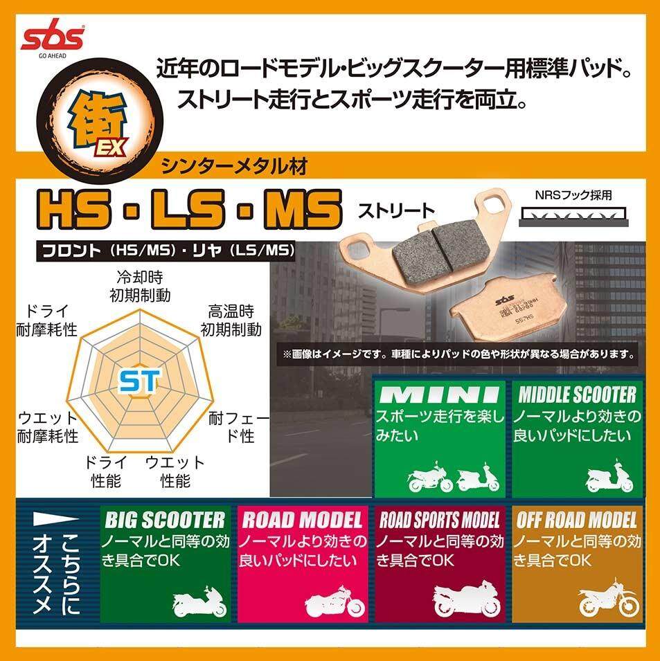 SBS エスビーエス ストリートエクセルシンター 1005LS ブレーキパッド R1300GS/アドベンチャー R1300GS BMW ブレーキ