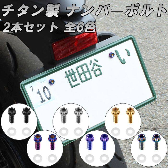 Childhood Motors チャイルドフッドモータース チタン ナンバーボルト 2本セット M6×15 ワッシャー付き トルクス工具付き その他外装 外装