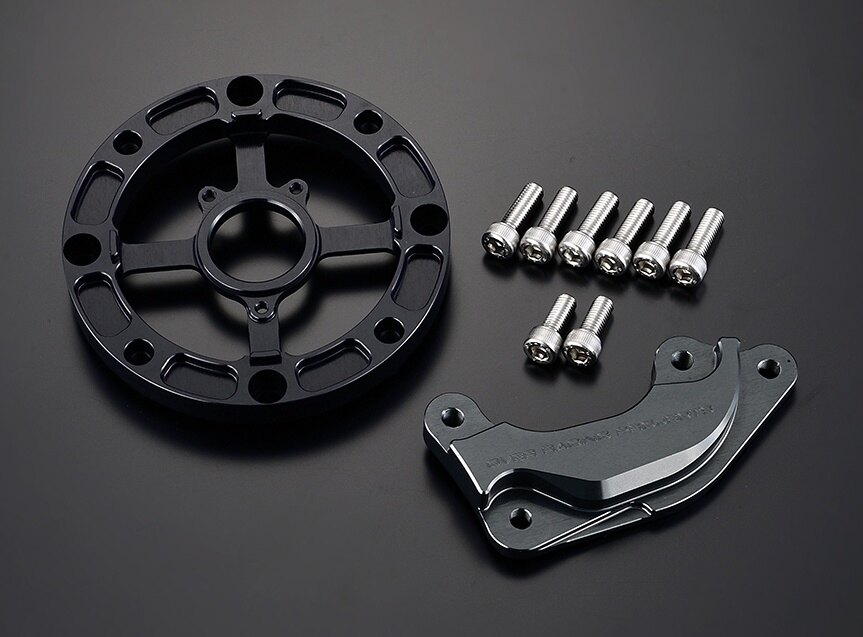 Caliper Supports - OVER オーヴァー [オプション]倒立フォークキット用 ビッグローター＋ブレンボ2P キャリパーサポート CT125 HONDA ホンダ キャリパーサポート・ブラケット ブレーキ キャリパーサポートカラー：ガンメタアルマイト