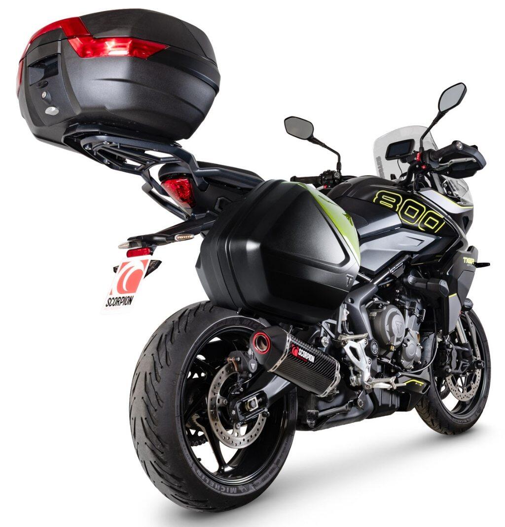 SCORPION スコーピオン セルケトパラレル スリップオンマフラー Tiger Sport 800 TRIUMPH トライアンフ マフラー タイプ：Carbon Fibre Sleeve