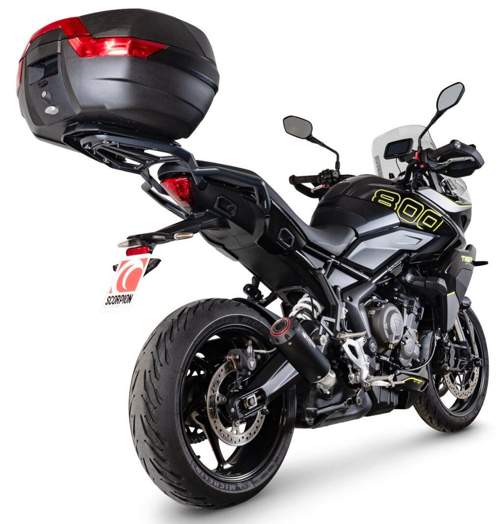 SCORPION スコーピオン レッドパワー スリップオンマフラー Tiger Sport 800 TRIUMPH トライアンフ マフラー タイプ：Black Ceramic Coated Sleeve