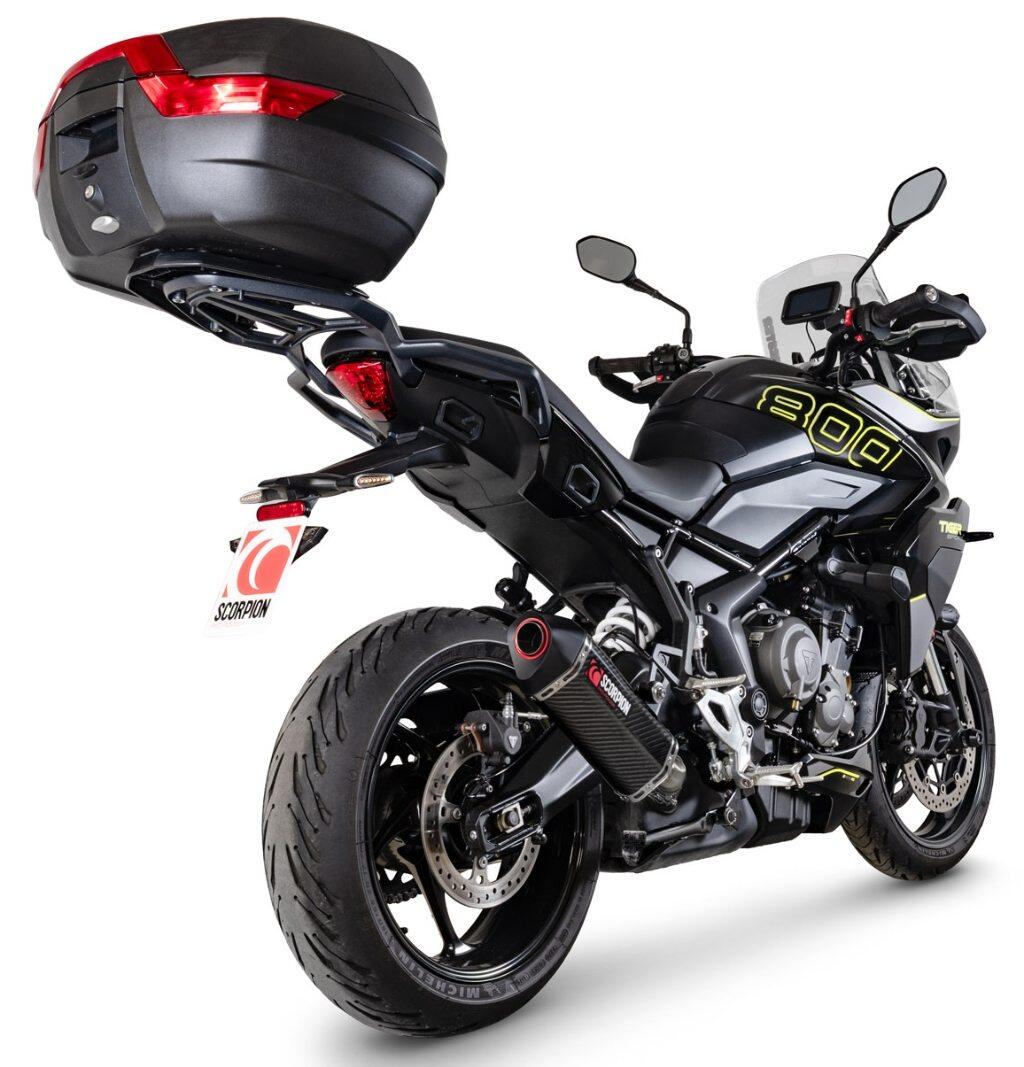 SCORPION スコーピオン セルケトパラレル スリップオンマフラー Tiger Sport 800 TRIUMPH トライアンフ マフラー タイプ：Carbon Fibre Sleeve