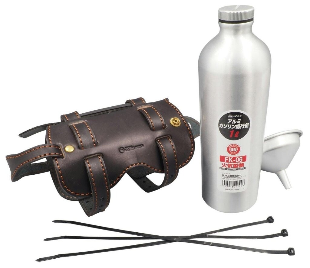 Neofactory ネオファクトリー ROUGH TAIL(ラフテール) グリースモンキー 本革ボトルホルダー その他積載ケース 車体用バッグ・ケース 本体カラー：ブラック×ブラックステッチ／バックルカラー：シルバー (メーカー品番：GRE-BH-BKBK-SL)