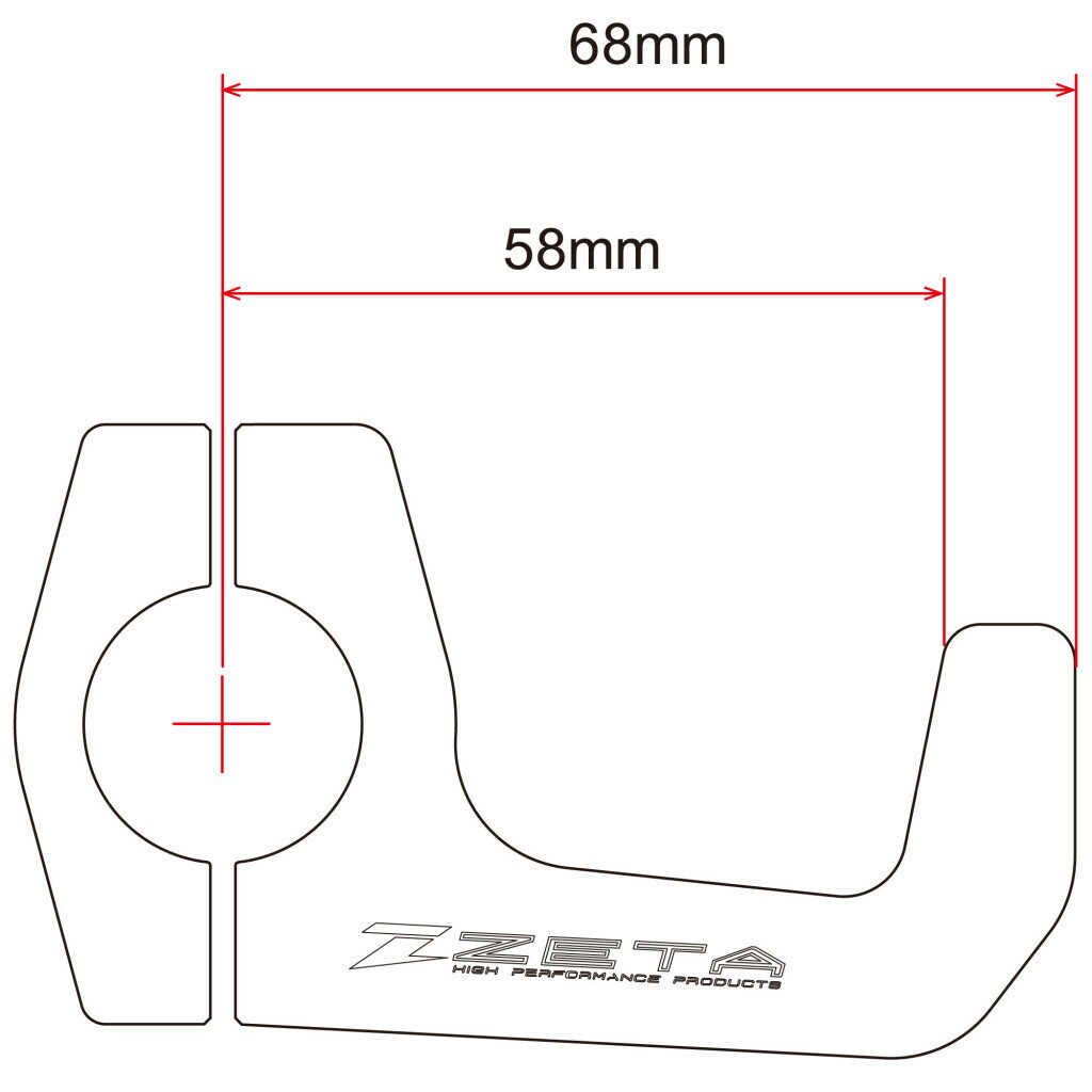 ZETA RACING ジータ レーシング ハンドガードマウント Uクランプ【アーマーガード用マウント】 その他ハンドガードオプション・補修部品 ハンドル周辺パーツ ハンドル サイズ：大径ハンドルバー（28.6mm）用 3