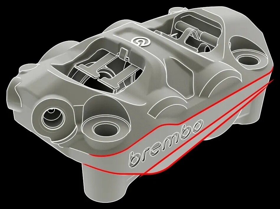 Brembo ブレンボ Hypure Painted キャリパー ブレーキ カラー：Red with Black Log...