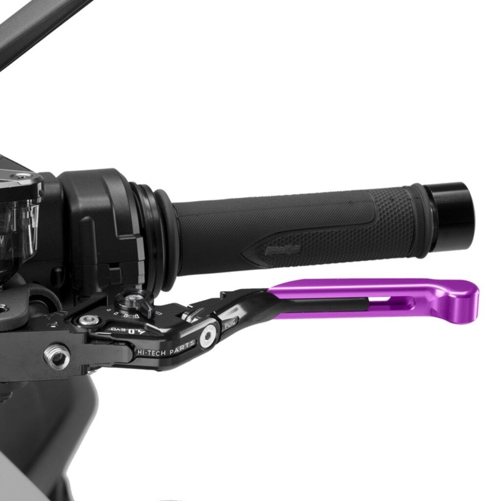 Clutch Levers - Puig プーチ CLUTCH LEVER 4.0.EXTENDABLE クラッチレバー ハンドル周辺パーツ ハンドル カラー：パープル／ブラック