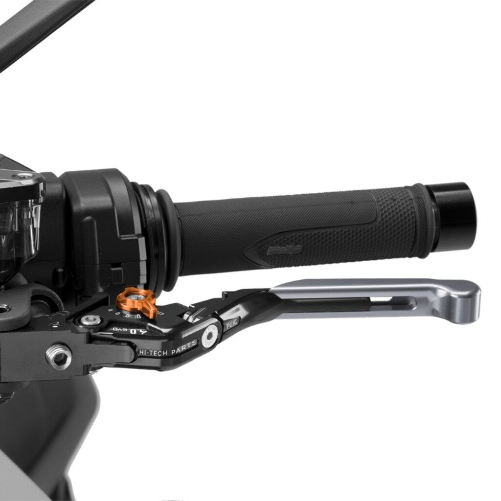 Puig プーチ CLUTCH LEVER 4.0.EXTENDABLE クラッチレバー ハンドル周辺パーツ ハンドル カラー：チタニウム／オレンジ