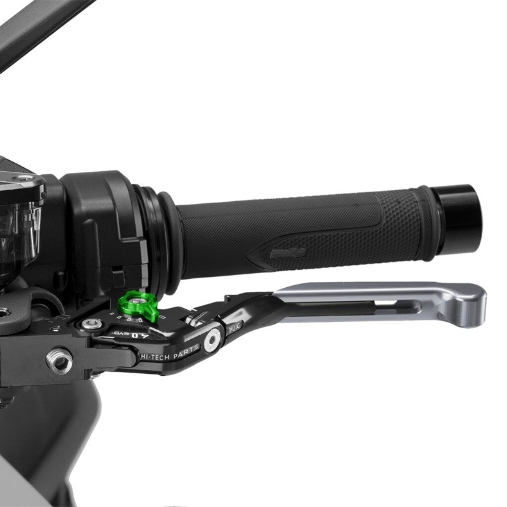 Puig プーチ CLUTCH LEVER 4.0.EXTENDABLE クラッチレバー ハンドル周辺パーツ ハンドル カラー：チタニウム／グリーン