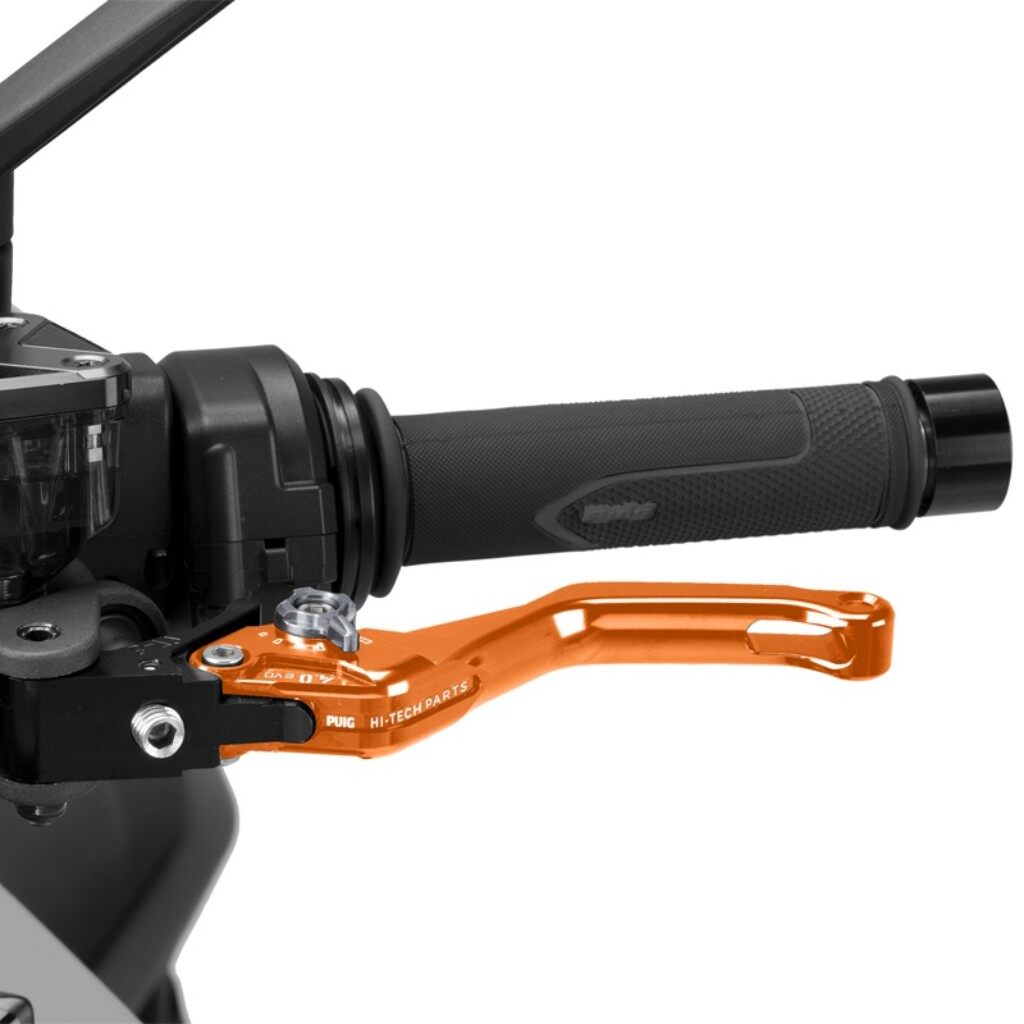 Puig プーチ CLUTCH LEVER 4.0.SHORT クラッチレバー ハンドル周辺パーツ ハンドル カラー：オレンジ／チタニウム