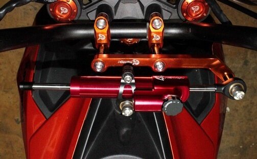 PIRANHA ピラニア CNC Steering Damper Bracket for Z-125 Z 125 KAWASAKI カワサ...