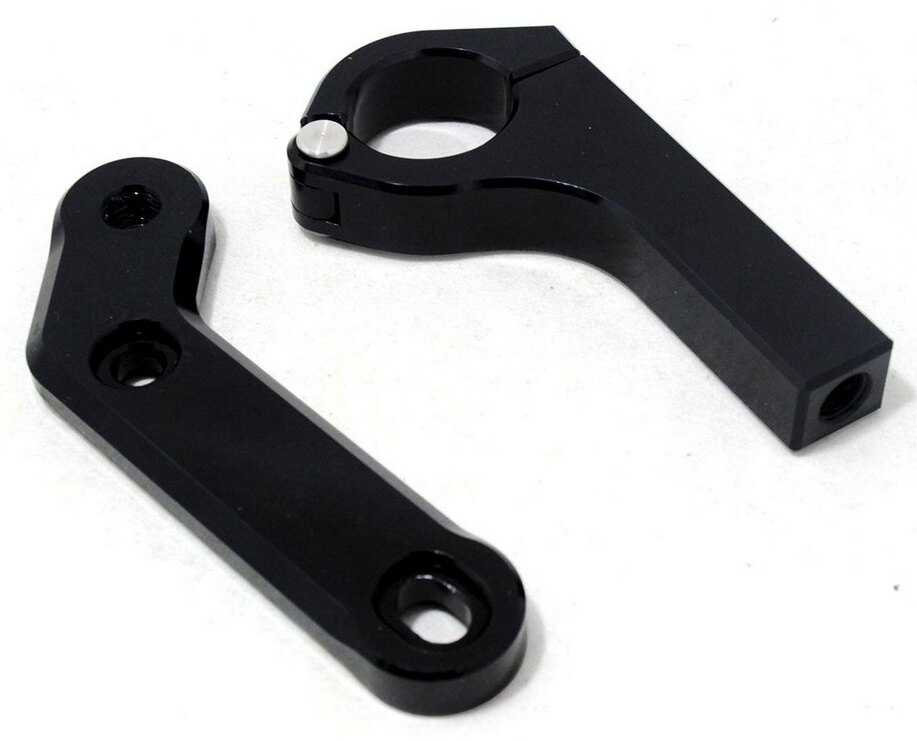 PIRANHA ピラニア CNC V2 Single Steering Damper Bracket (Left Frame Mount) for...