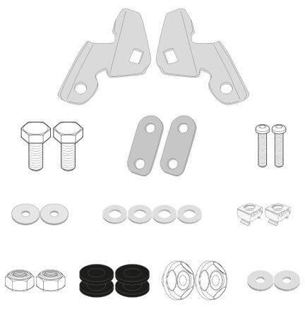 乐天商城 - Givi Indonesia ジビインドネシア D1163KIT Windscreen Fitting Kit PCX 125 HONDA ホンダ スクリーン取付けステー・部品 外装