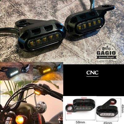 GAGIO MOTOR PARTS ガジオモーターパーツ Turn lights to under the handlebar decorated with CNC oval shape two-color light. ウインカー 灯火類 電装系