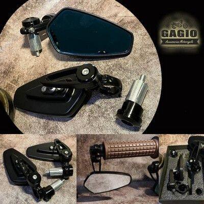 GAGIO MOTOR PARTS ガジオモーターパーツ Hand-finished side mirrors. バーエンドミラー ハンドル