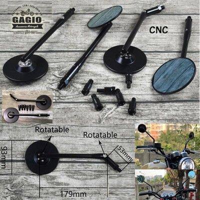 GAGIO MOTOR PARTS ガジオモーターパーツ Flat CNC of mirrors and adjustable long stem. ミラー ハンドル