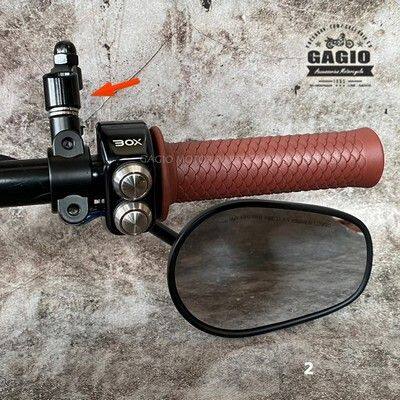 ウェビック 楽天市場店のGAGIO MOTOR PARTS ガジオモーターパーツ Vintage custom mirror relocation bracket fits all models ミラーアダプター ハンドル｜アングル2