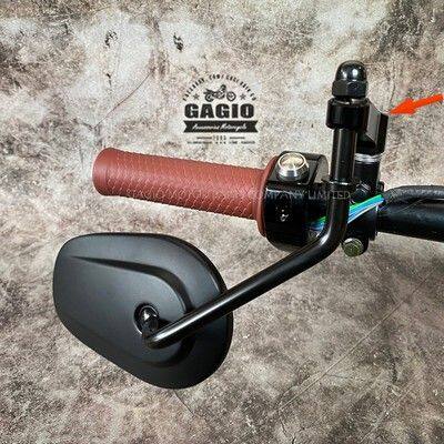 ウェビック 楽天市場店のGAGIO MOTOR PARTS ガジオモーターパーツ Vintage custom mirror relocation bracket fits all models ミラーアダプター ハンドル｜アングル3