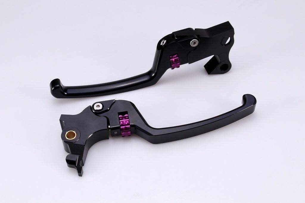 SPEEDRA スピードラ アジャスタブルレバーセット スタンダードタイプ HARLEY-DAVIDSON ハーレーダビッドソン ブレーキ・クラッチレバーセット ハンドル周辺パーツ ハンドル アジャスターカラー：パープル / レバー本体カラー：ブラック(ハードアルマイト)