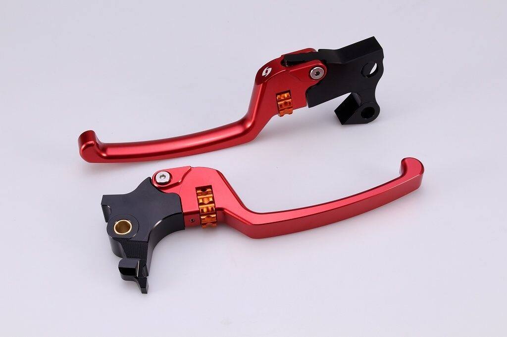 SPEEDRA スピードラ アジャスタブルレバーセット スタンダードタイプ HARLEY-DAVIDSON ハーレーダビッドソン ブレーキ・クラッチレバーセット ハンドル周辺パーツ ハンドル レバー本体カラー：レッド / アジャスターカラー：オレンジ