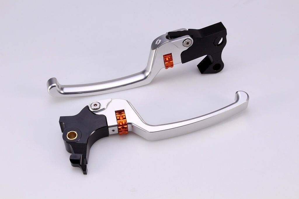 SPEEDRA スピードラ アジャスタブルレバーセット スタンダードタイプ HARLEY-DAVIDSON ハーレーダビッドソン ブレーキ・クラッチレバーセット ハンドル周辺パーツ ハンドル レバー本体カラー：シルバー / アジャスターカラー：オレンジ