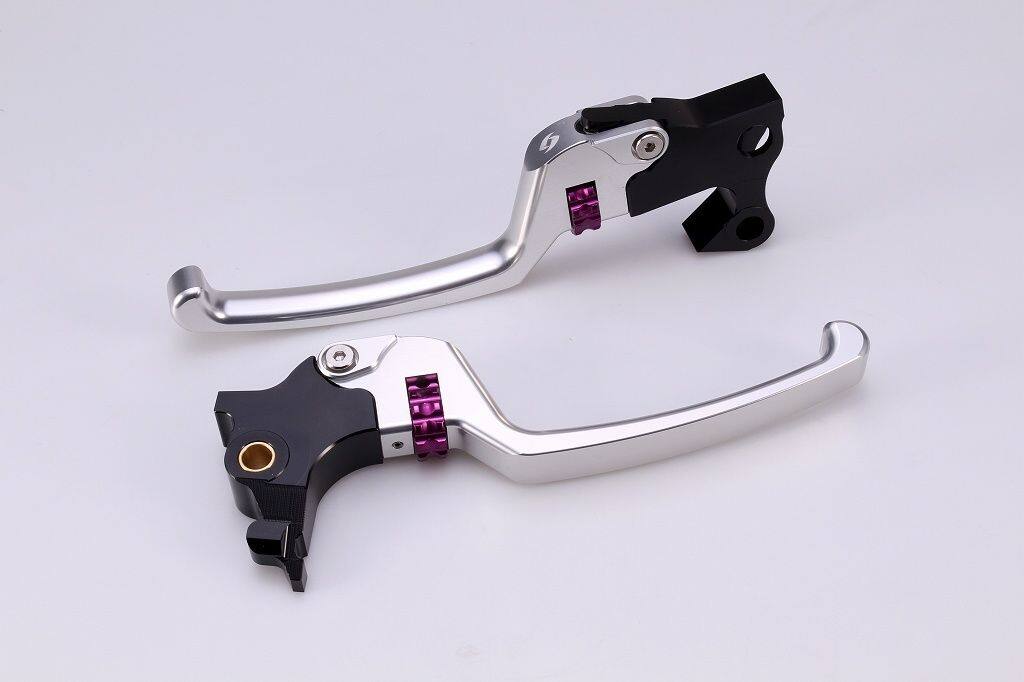 SPEEDRA スピードラ アジャスタブルレバーセット スタンダードタイプ HARLEY-DAVIDSON ハーレーダビッドソン ブレーキ・クラッチレバーセット ハンドル周辺パーツ ハンドル レバー本体カラー：シルバー / アジャスターカラー：パープル