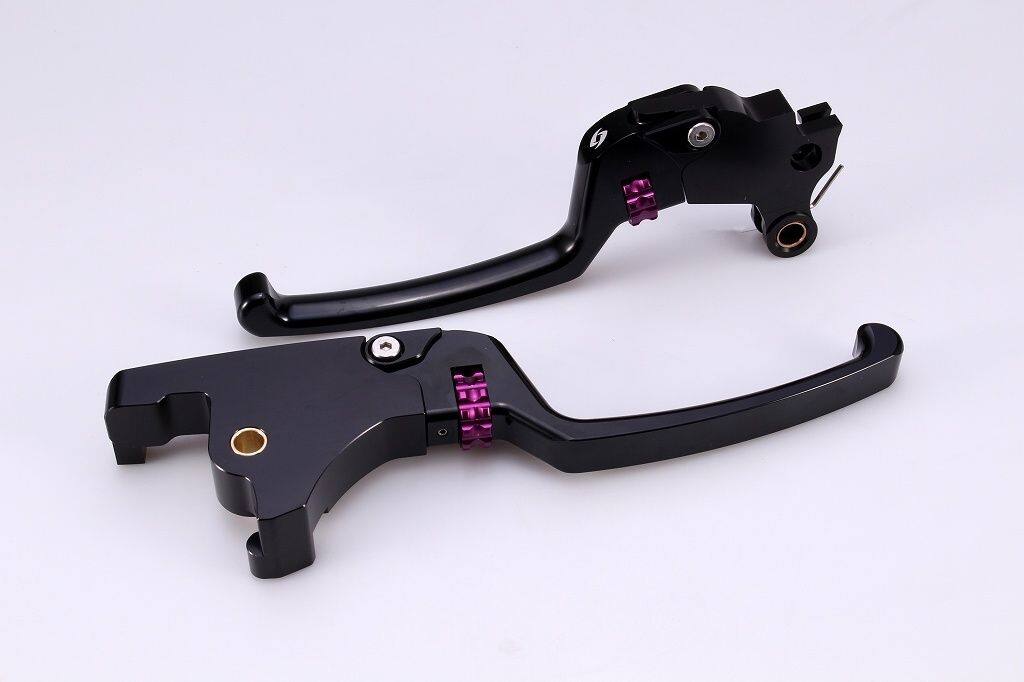 SPEEDRA スピードラ アジャスタブルレバーセット スタンダードタイプ HARLEY-DAVIDSON ハーレーダビッドソン ブレーキ・クラッチレバーセット ハンドル周辺パーツ ハンドル アジャスターカラー：パープル / レバー本体カラー：ブラック(ハードアルマイト)