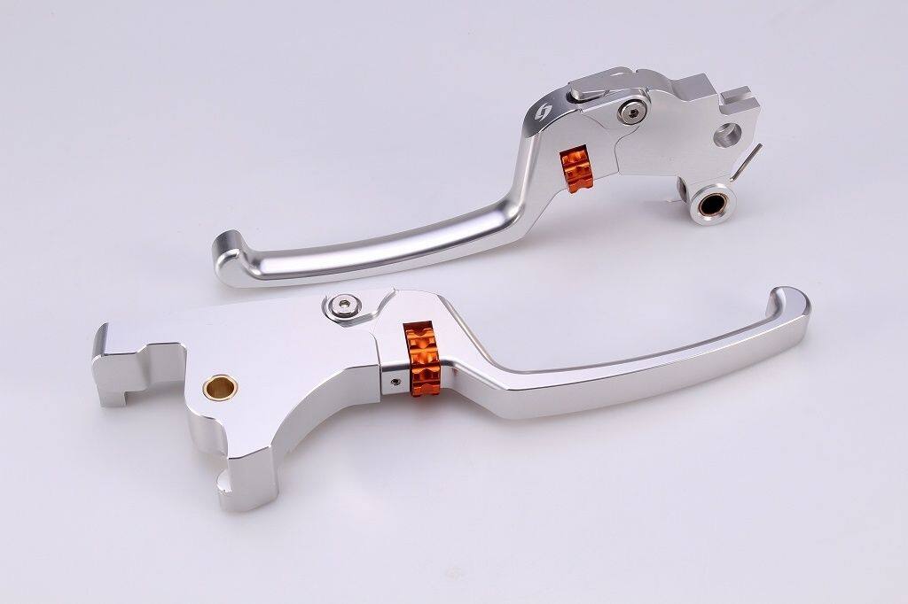 SPEEDRA スピードラ アジャスタブルレバーセット スタンダードタイプ HARLEY-DAVIDSON ハーレーダビッドソン ブレーキ・クラッチレバーセット ハンドル周辺パーツ ハンドル レバー本体カラー：シルバー / アジャスターカラー：オレンジ