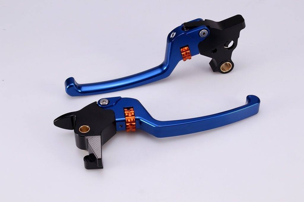 SPEEDRA スピードラ アジャスタブルレバーセット スタンダードタイプ ソフテイル HARLEY-DAVIDSON ハーレーダビッドソン ブレーキ・クラッチレバーセット ハンドル周辺パーツ ハンドル レバー本体カラー：ブルー / アジャスターカラー：オレンジ
