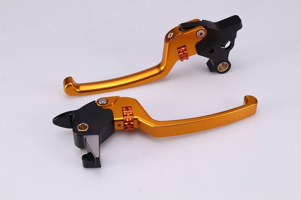 SPEEDRA スピードラ アジャスタブルレバーセット スタンダードタイプ ソフテイル HARLEY-DAVIDSON ハーレーダビッドソン ブレーキ・クラッチレバーセット ハンドル周辺パーツ ハンドル レバー本体カラー：ゴールド / アジャスターカラー：オレンジ