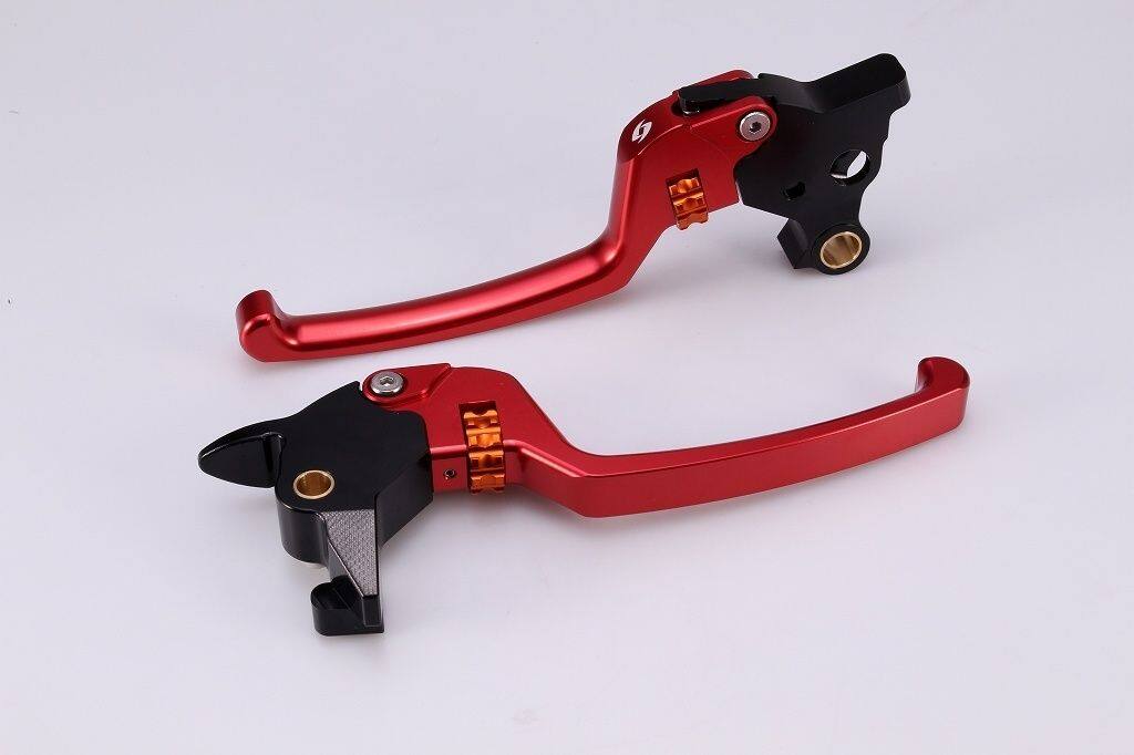 SPEEDRA スピードラ アジャスタブルレバーセット スタンダードタイプ ソフテイル HARLEY-DAVIDSON ハーレーダビッドソン ブレーキ・クラッチレバーセット ハンドル周辺パーツ ハンドル レバー本体カラー：レッド / アジャスターカラー：オレンジ