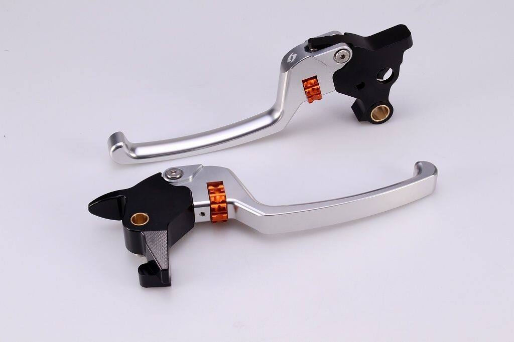 SPEEDRA スピードラ アジャスタブルレバーセット スタンダードタイプ ソフテイル HARLEY-DAVIDSON ハーレーダビッドソン ブレーキ・クラッチレバーセット ハンドル周辺パーツ ハンドル レバー本体カラー：シルバー / アジャスターカラー：オレンジ