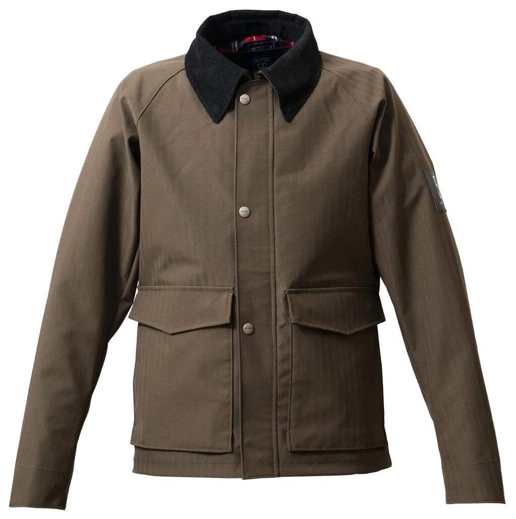 ■商品概要カラー：Olive Khaki■素材構成表地：ポリエステル100％別地：コットン100％裏地：ポリエステル100％インナー：ポリエステル95％、ポリウレタン5％■詳細説明HUNTING JACKET(ハンティングジャケット)アウトドアの定番「ハンティングジャケット」を、ライディング仕様に再構築。無骨さを残しながら、走りに必要な機能へと磨き上げた一着です。■デザイン・狩猟用ウェアをルーツに持つハンティングジャケットをベースにアレンジ。・本来は多機能ポケットが特徴ですが、あえてシンプルに整理。・襟はボタン留め可能。走行中のバタつきを抑制。・フロント最下部は隠しボタン仕様。タンクに金属が直接触れない設計。・ライディング姿勢を取りやすい、ややショート丈。■素材・機能・内側に防風フィルムを内蔵。・風や水の侵入を抑え、体温の低下を防止。・街でもツーリングでも使いやすい設計。・シーズンをまたいで活躍できるバランス型ジャケット。■インナープロテクションジャケット・薄手で軽量、通気性に優れた仕様。・ストレッチ性があり、動きやすく快適な着心地。・インナーを外せば、普段使いのアウターとしても活用可能。1着で「ライディング」と「日常」の両方をカバーします。■プロテクション性能(インナープロテクションジャケット)・肩・肘・背中にベンチレーションソフトパッドを標準装備。・胸部パッドは別売(SPIDI製 CE胸部パッド FAST WARRIOR CHEST 装着可能)。・肩・肘はオプションでCEプロテクターへ交換可能。・背中ハードパッドもオプション対応。アウトドアの無骨さを、走りの機能へ。日常にも自然に溶け込む、実用性の高いライディングジャケットです。■注意点※画像には他の商品が含まれている場合があります。※メーカー都合により商品の仕様変更がある場合がございます。ご了承ください。