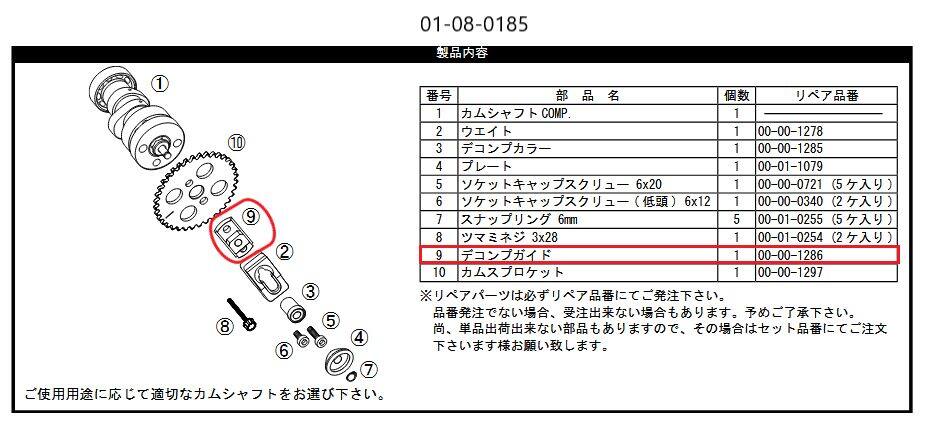 SP武川 SPタケガワ デコンプガイド KLX110 KAWASAKI カワサキ その他カムシャフトオプション・補修部品 エンジンパーツ エンジン