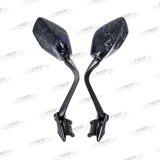 MOS モス Forged Blue Foil Carbon Fiber Left ＆ Right Rearview Mirrors AK 550 KYMCO キムコ ミラー ハンドル