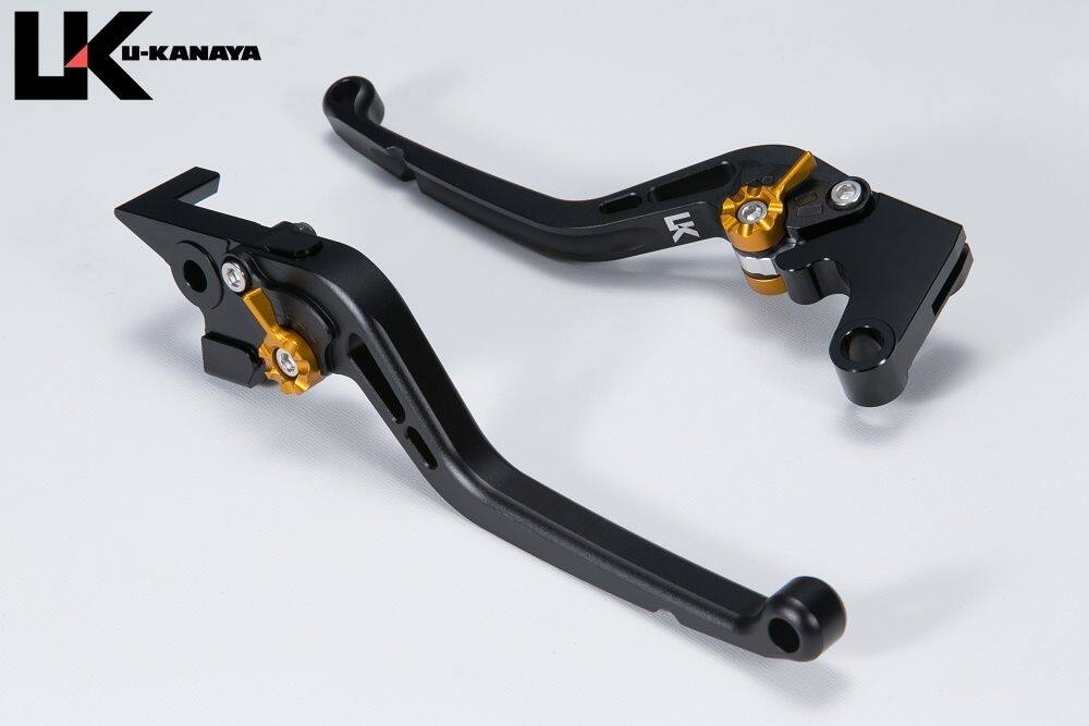 U-KANAYA ユーカナヤ スタンダードタイプ ロングアルミビレットレバーセット GSX-8TT GSX-8T SUZUKI スズキ ブレーキ・クラッチレバーセット ハンドル周辺パーツ ハンドル レバーカラー：マットブラック / アジャスターカラー：マットゴールド