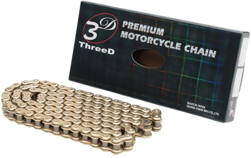 EKチェーン 江沼チェーン ThreeD スリード 530ZN ゴールド MLJ (カシメジョイント) NXリングシール CAGIVA カジバ DUCATI ドゥカティ HONDA ホンダ KAWASAKI カワサキ SUZUKI スズキ TRIUMPH トライアンフ YAMAHA ヤマハ bimota ビモータ チェーン 駆動系 リンク数：140L