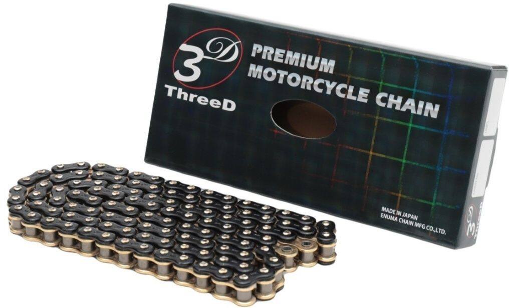 EKチェーン 江沼チェーン ThreeD スリード 530ZN ブラック＆ゴールド MLJ (カシメジョイント) NXリングシール CAGIVA カジバ DUCATI ドゥカティ HONDA ホンダ KAWASAKI カワサキ SUZUKI スズキ TRIUMPH トライアンフ YAMAHA ヤマハ bimota ビモータ チェーン 駆動系