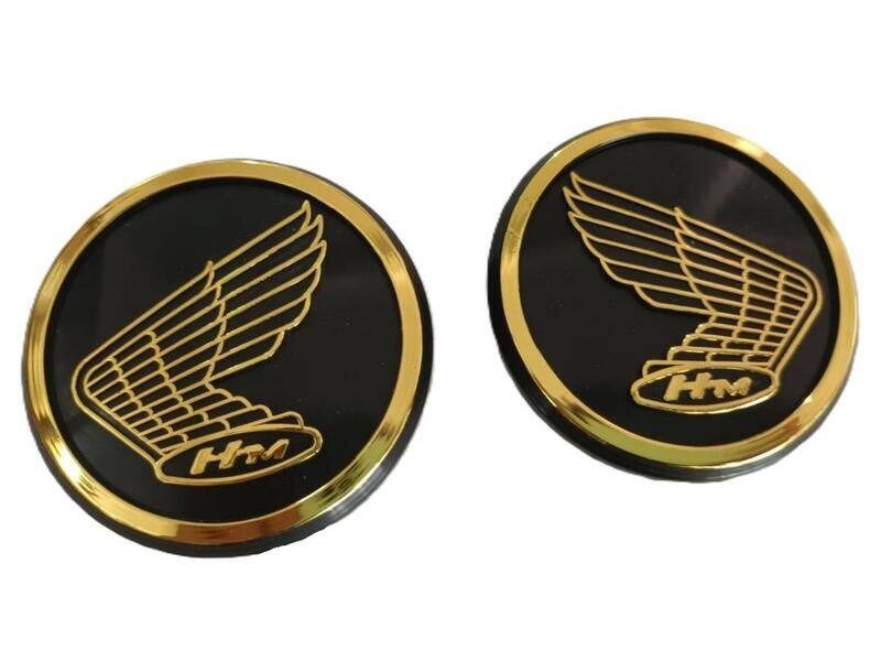 Thaiminilovers タイミニラバーズ Round wing logo 6.2cm adhesive backing for fuel tank エンブレム 外装 COLOR：Gold and black logo