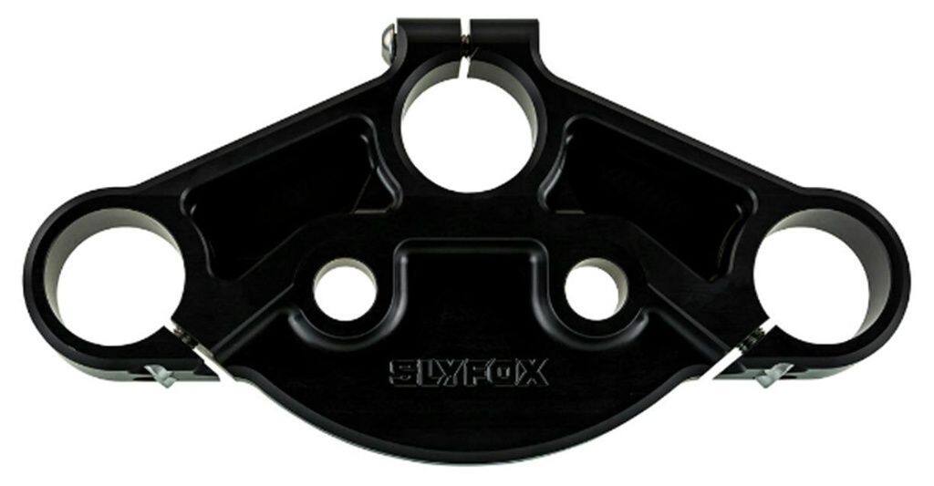 SLYFOX スライフォックス トリプルアッパークランプ FLTRUSE FLTRU FLTRXSE FLTRXS FLTRX HARLEY-DAVIDSON ハーレーダビッドソン トリプルツリー・ステム・アンダーブラケット ハンドル カラー：ブラックアルマイト(04080380)