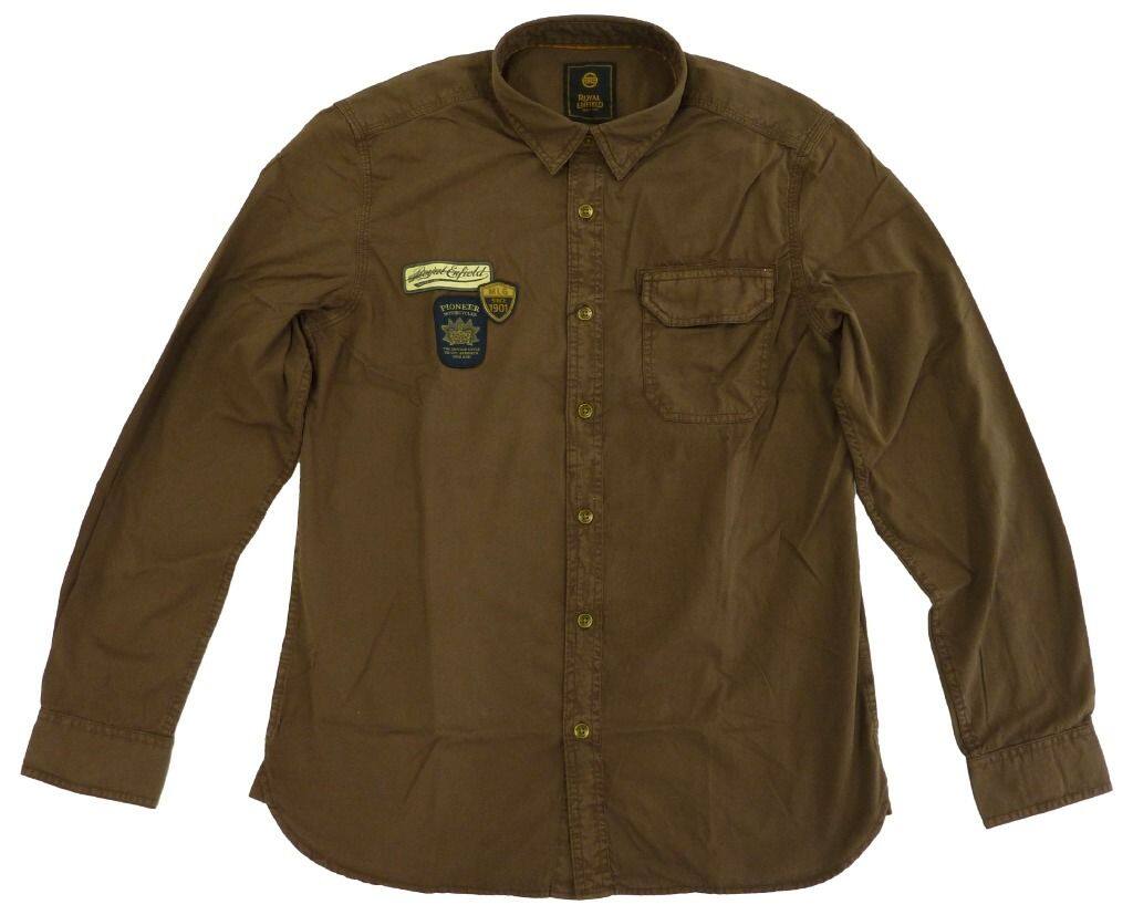 ROYAL ENFIELD ロイヤルエンフィールド MLG Twill Badge OD Shirt カジュアルシャ...