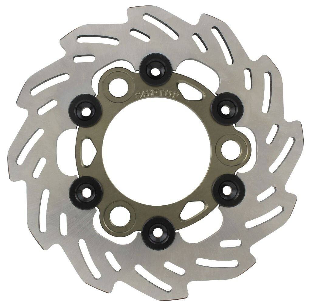 SHIFT UP シフトアップ 160mm ウェーブフローティングディスクローター リアディスクローター NSF100 HONDA ホンダ ブレーキディスクローター ブレーキ インナーローターカラー：チタン / フローティングピンカラー：ブラック