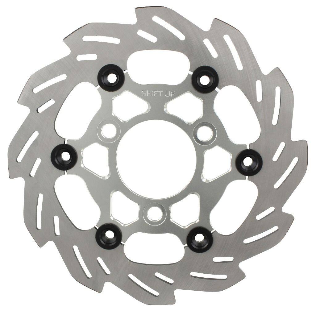 SHIFT UP シフトアップ 220mm ウェーブフローティングディスクローター フロントディスクローター XR100モタード XR50モタード HONDA ホンダ ブレーキディスクローター ブレーキ インナーローターカラー：シルバー / フローティングピンカラー：ブラック